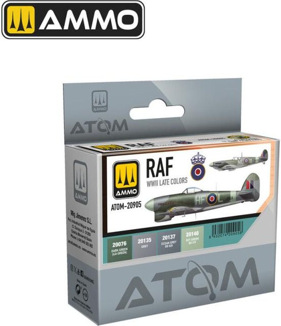 AMMO by MIG Jimenez ATOM - RAF WWII Late Colors Set, Fahrzeuge, Bunt / Mehrfarbig - Bild 1