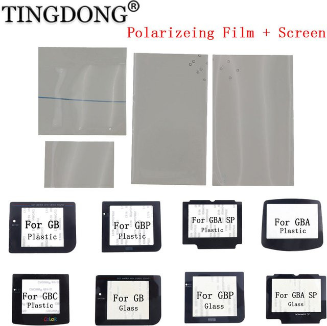 TingDong LCD-Bildschirm und Polarisationsfolien-Set für Gameboy GB, GBP, GBA SP und GBC in Transparent - Bild 1