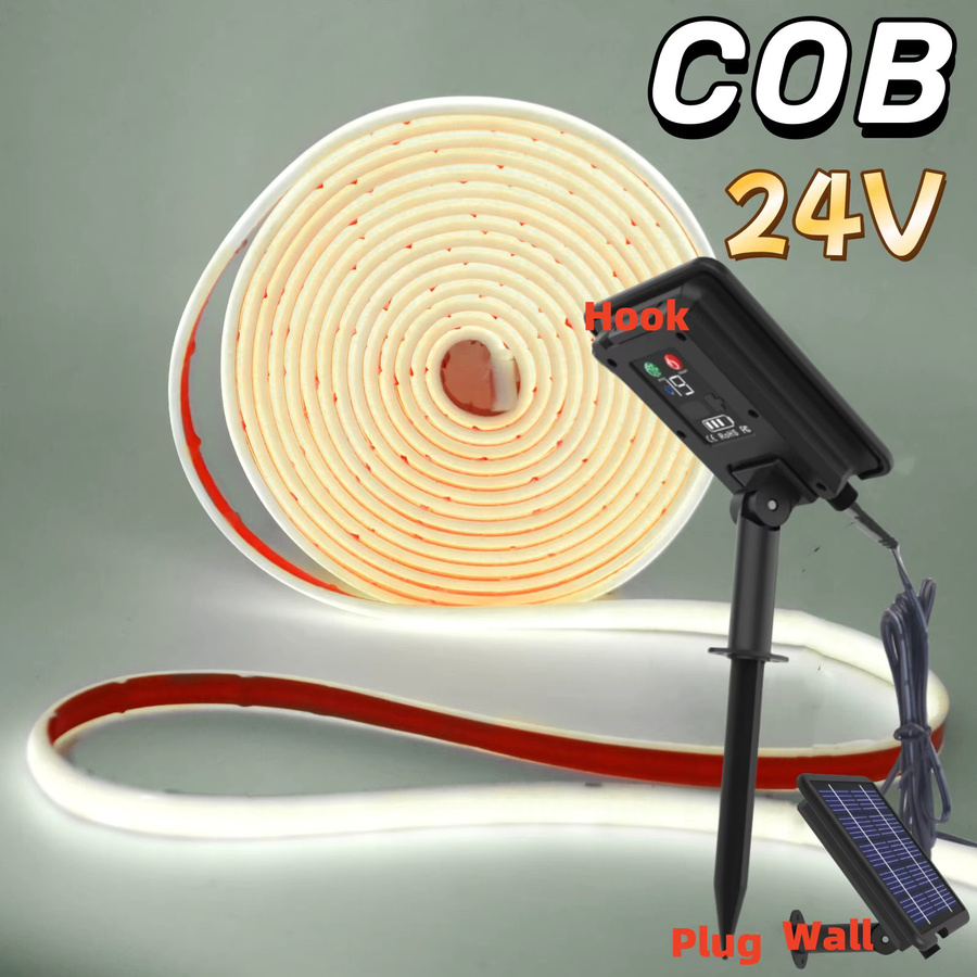GAHADA COB Neon Solar LED-Streifen IP68 24V mit 320 LEDs, selbstklebend, für den Garten, erhältlich in Gelb, Rot, Grün und Multicolour - Bild 2