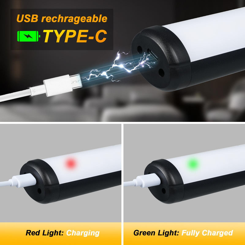 TOMTOP JMS Magnetische LED Wandleuchte in Schwarz mit Touch-Steuerung, Fernbedienung und wiederaufladbarem Akku - Bild 7