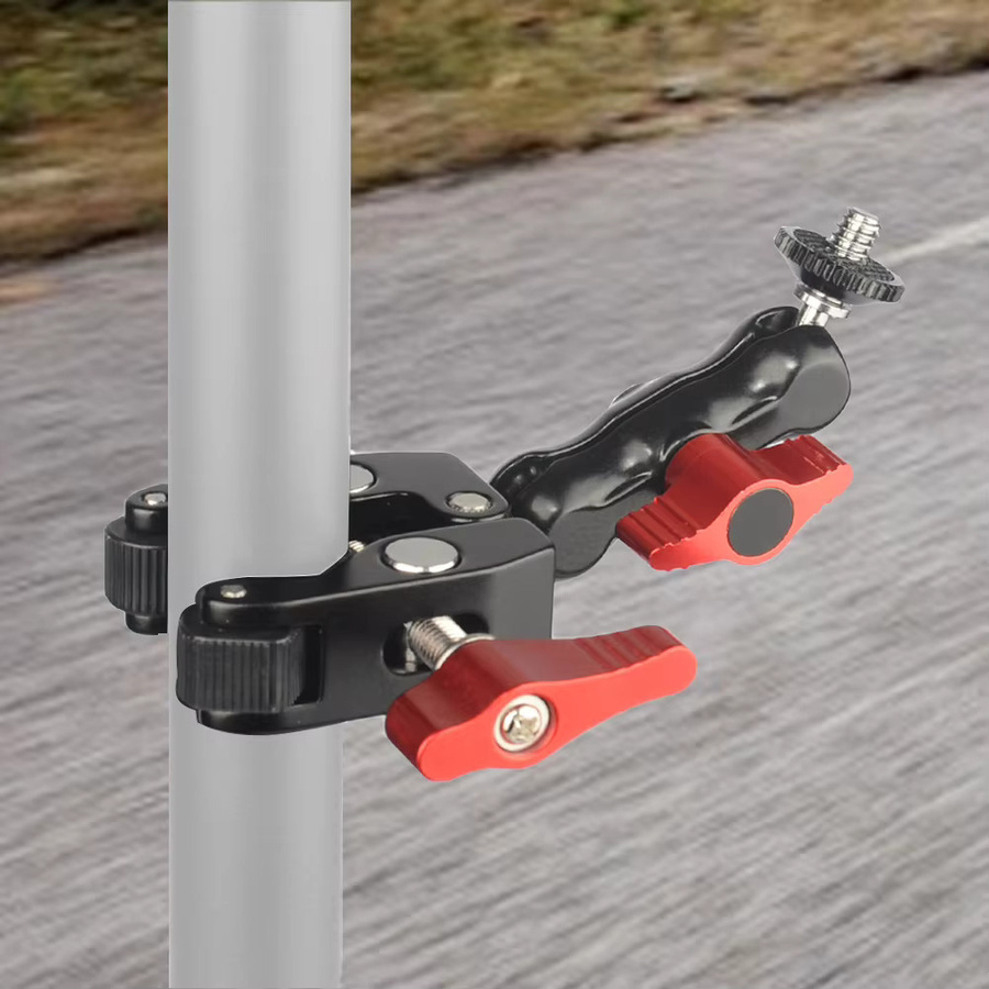 ALLOYSEED Kugelkopf-Klemme mit 1/4-Zoll-20-Gewinde, drehbare Metall-Superklemme in Schwarz für GPS, Telefon, Monitor und Videoleuchte - Bild 2