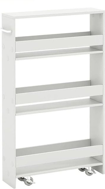 Costway Küchenwagen und Badregal mit 4 Etagen in Weiß, B/T/H: 47,5 x 13 x 80,5 cm - Bild 1