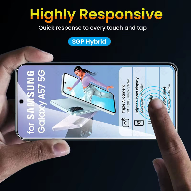 Samsung Galaxy A57 5G Displayschutzfolie aus klarem Kristall-Hartglas 9H, 6,7 Zoll, transparent - Bild 6