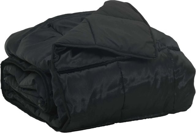 vidaXL Sommerdecke in Schwarz aus Satin und Mikrofaser mit Polyesterfüllung, B/B: 135 x 220 cm - Bild 1