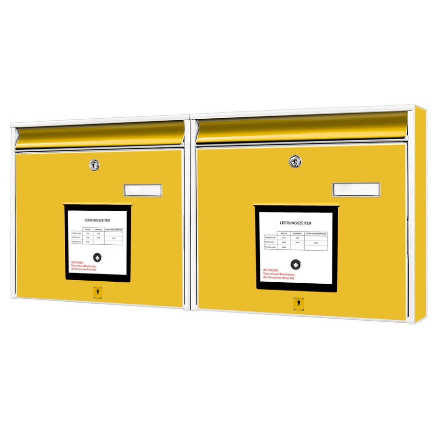 banjado Burg Wächter Briefkastenanlage für Mehrfamilienhäuser, weiß verzinkt und lackiert, mit Motiv, H x B x T: 72,5 x 32,2 x 10 cm - Bild 1