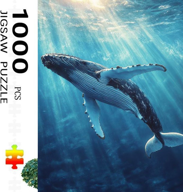 KAYOU Puzzle, Meeresbewohner, verträumter Wal, 1.000 Teile - Bild 1