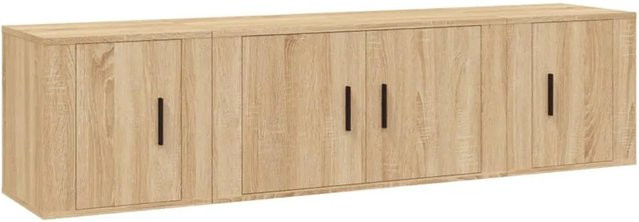 vidaXL 3-teiliges TV-Schrank-Set Sonoma Eiche in Braun aus Holzwerkstoff, B/T/H: 80 x 34,5 x 40 cm und 40 x 34,5 x 40 cm - Bild 1