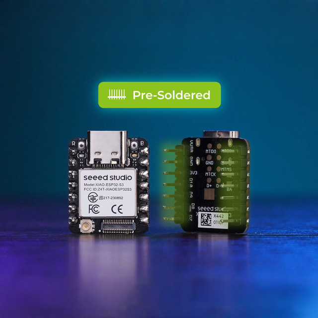 Seeed Studio XIAO ESP32-S3 Entwicklungsboard mit WLAN und Bluetooth Low Energy, 240 MHz, Schwarz, vorgelötet - Bild 1