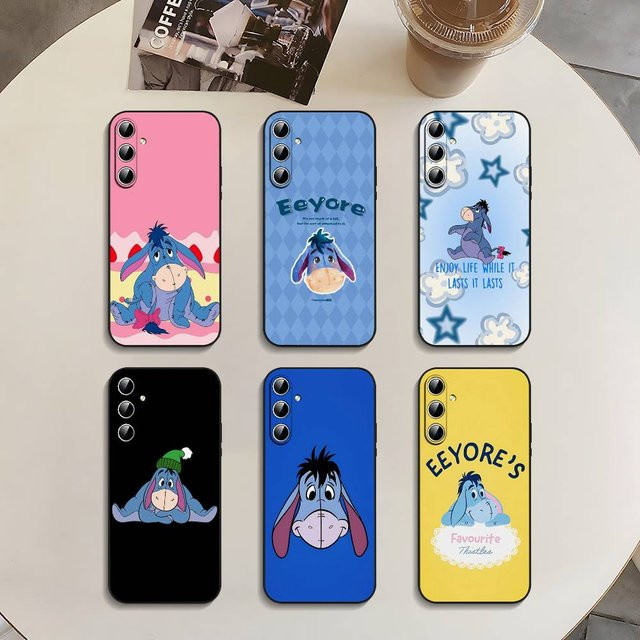E-Eeyore Donkey Handyhülle Soft Cover für Samsung Galaxy S21 S22 S23 S24 S25 S26 Ultra FE Plus 5G A52S in Pink - Bild 1