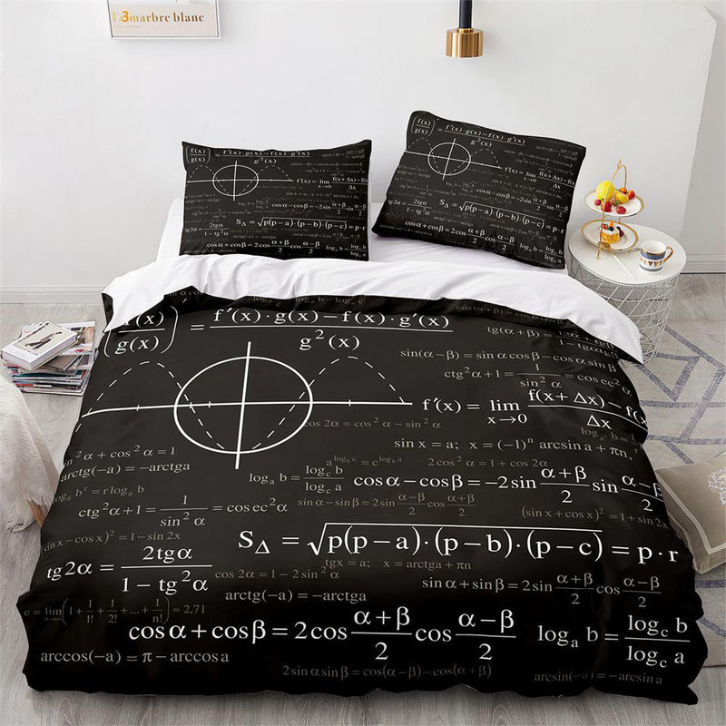 Bettwäsche-Set Your Warm Home mit mathematischen Formeln in Weiß, bestehend aus Bettbezug und Kissenbezug aus Mikrofaser, B/H: 135 x 200 cm - Bild 2
