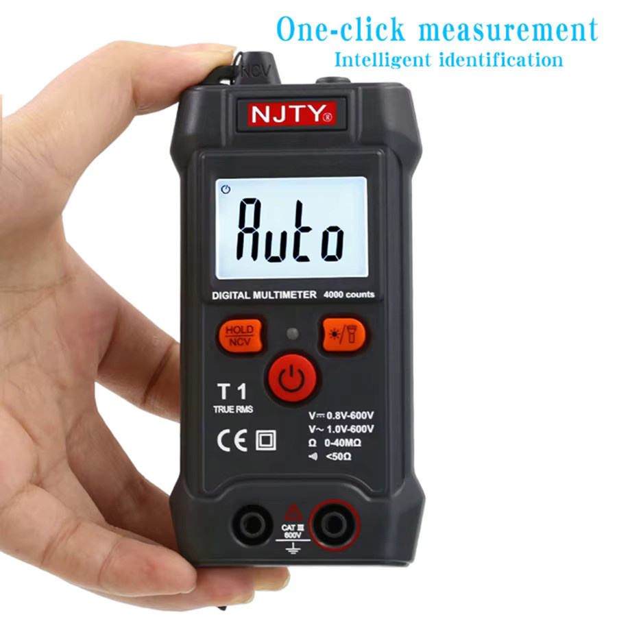 NJTY T1 Vollintelligentes Digitalmultimeter in Schwarz, Mini-Universal-Multimeter mit vollautomatischer Messfunktion - Bild 6