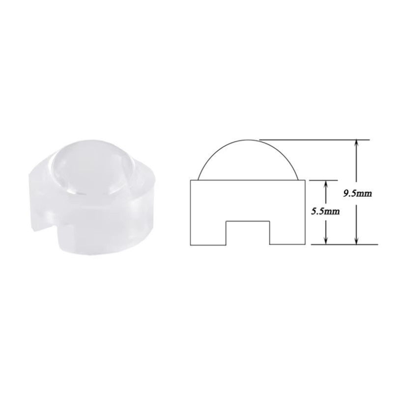 10 Stück Hochleistungs-IR-LED-Linsen-Set aus transparentem PMMA mit 13 mm Durchmesser und 15-100 Grad Abstrahlwinkel für 1W/3W/5W CCTV-Monitorleuchten - Bild 3