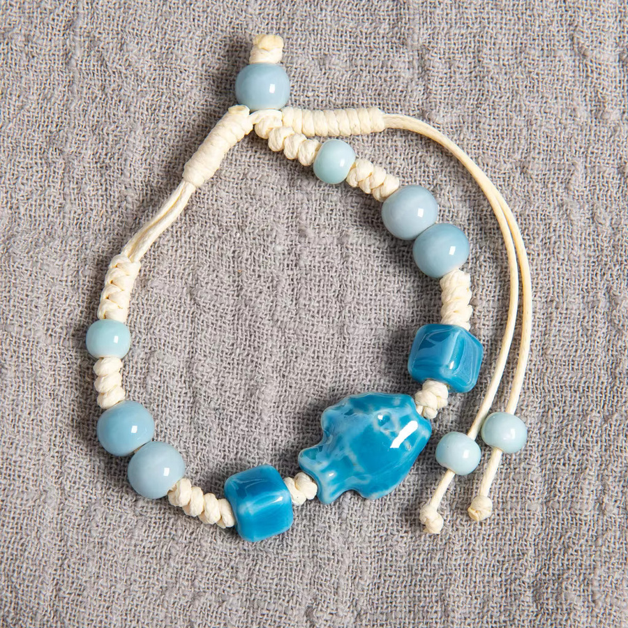 Armband Midofare, Keramik, Blau, Perle, Damen - Bild 2