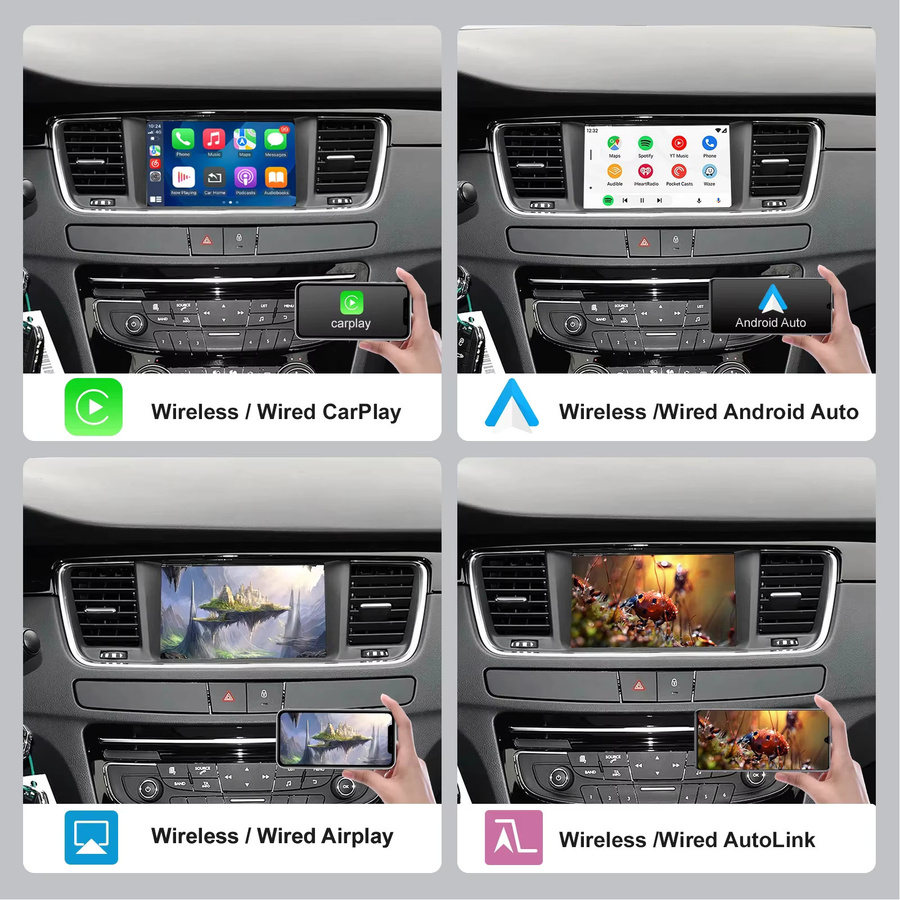 AUTOABC Wireless CarPlay und Android Auto Modul mit Mirror Link für Peugeot 208 308 508 3008 sowie Citroen C4 DS3 DS4 DS5 SMEG MRN Multimediasysteme - Bild 2