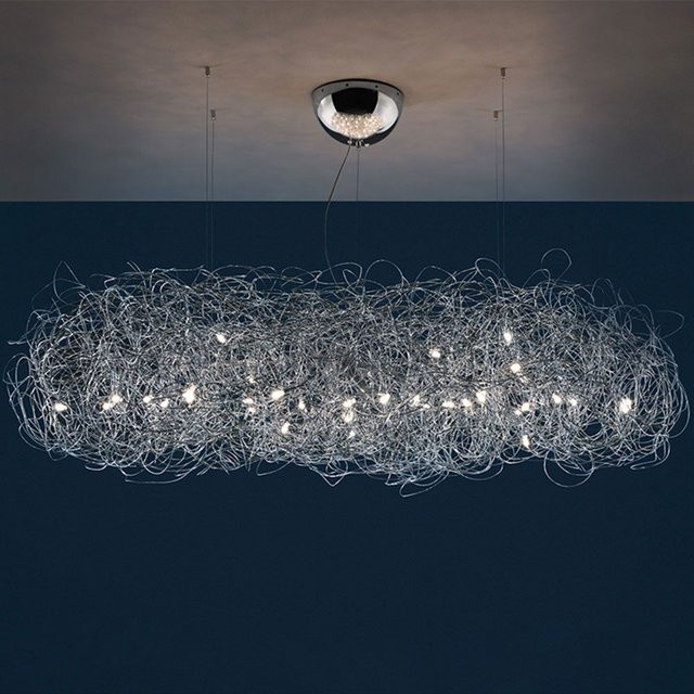 Catellani & Smith Fil de Fer Nuvola mod. F LED-Pendelleuchte in Silber aus Aluminium und Metall für Wohn- und Esszimmer - Bild 1