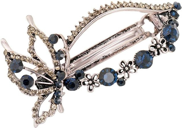 Haarspange Damen, Strass, Legierung, grau - Bild 1