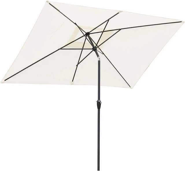 Sekey Sonnenschirm mit Aluminium Mast und Kurbelschirm in Creme, B: 300 cm, T: 200 cm, H: 248 cm - Bild 1