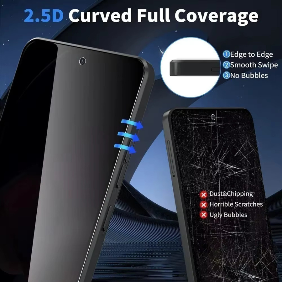 3er-Pack Anti-Spy Panzerglas Displayschutz für Samsung Galaxy S26 S25 S24 S23 S22 S21 Ultra Plus FE transparent - Bild 3