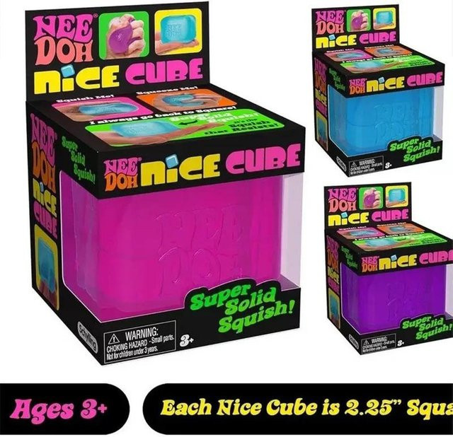 Schylling Needoh Nice Cube, Würfel Quetschball, Rot Lila Blau - Bild 1
