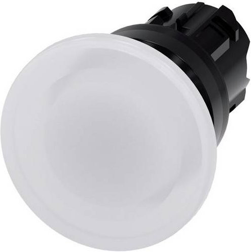 Siemens Pilzdrucktaster 3SU1001-1BD60-0AA0 mit Frontring aus Kunststoff in Schwarz und Weiß - Bild 1