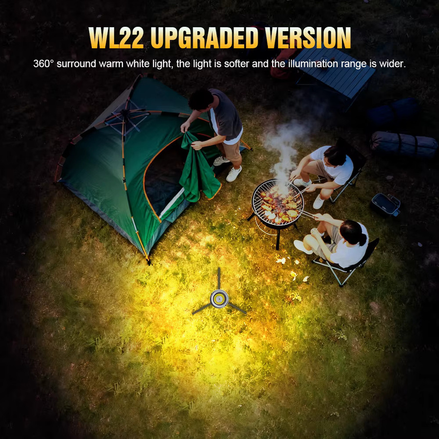 Trustfire WL22-PRO LED Camping-Teleskop-Taschenlampe mit Stativ, wiederaufladbare Outdoor-Laterne in Silber - Bild 2