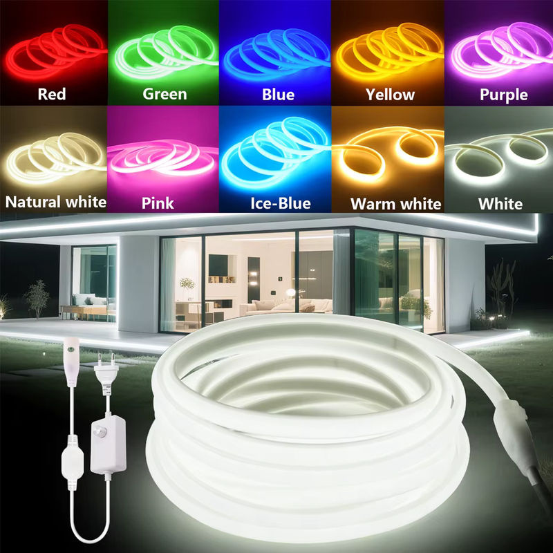 HAGAHA COB LED Neonstreifen Weiß, Dimmbares 220V LED-Licht mit Dimmer und EU-Stromversorgungskit, Wasserdicht für Garten und Heim, 240 cm - Bild 2
