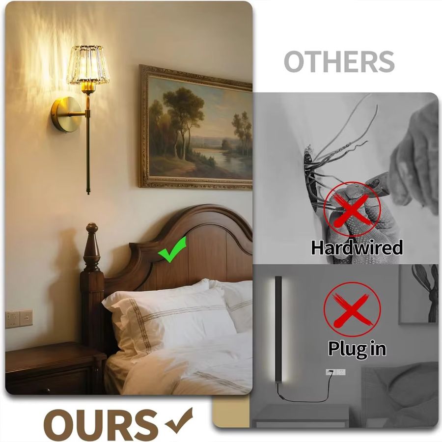 DARHYN Drahtlose RGB Wandleuchte, wiederaufladbare dekorative Beleuchtung für Wohnzimmer, Schlafzimmer und Flur - Bild 3