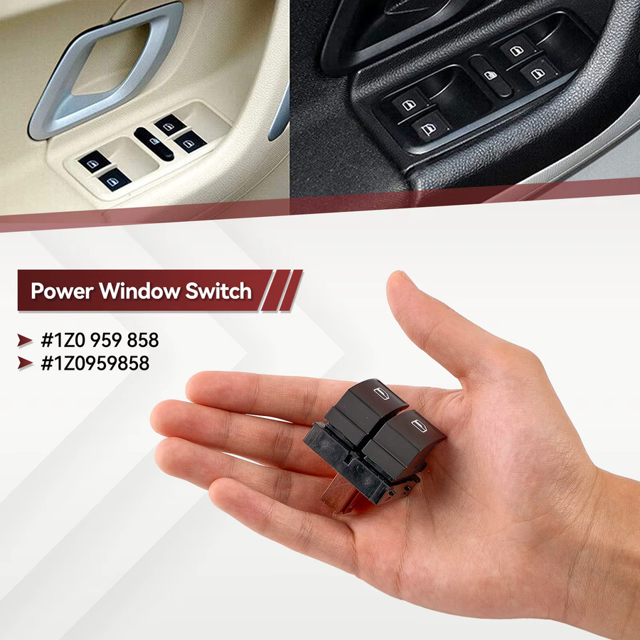 Elektronischer Fensterheber Hauptschalter in Schwarz für Skoda Octavia, Fabia 2, Yeti und Roomster von 2006 bis 2014 - Bild 2