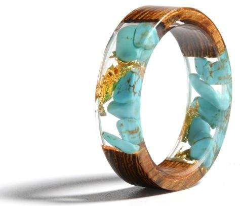 Wucifang Jewelry Ring, Holz-Harz, Bunt, Damen - Bild 1