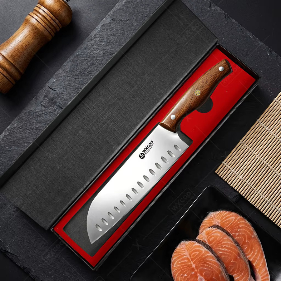 WXCOO Santoku-Messer Japanisches Küchenmesser aus Holz für Fleisch, Gemüse und Fisch - Bild 2
