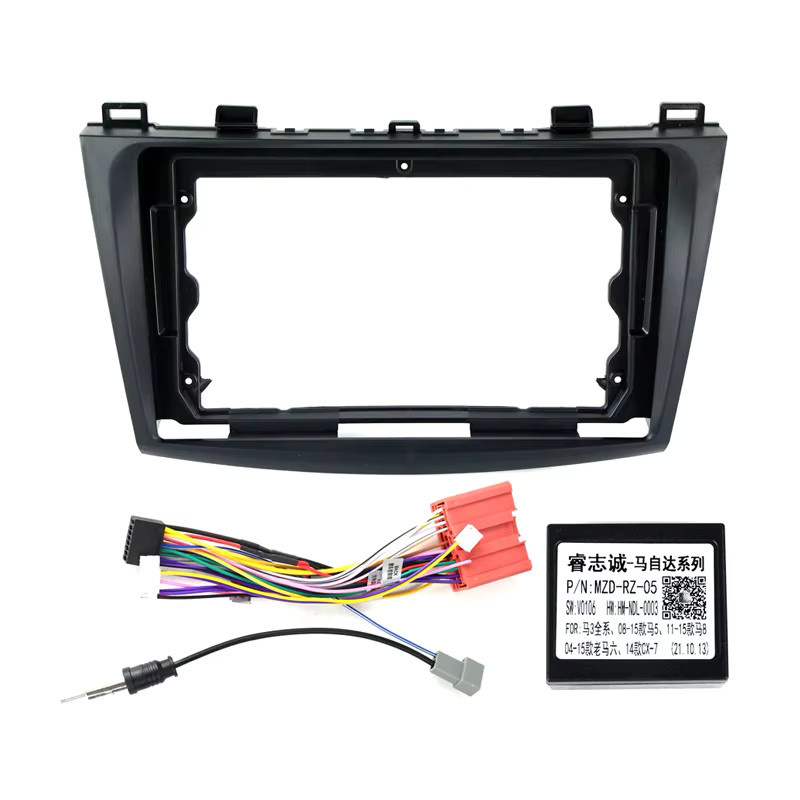 YELLOBERRY 2 DIN Radio Blende für Mazda 3 2010–2012 in Schwarz als Montage Rahmen für Stereo Panel und Dash Headunit - Bild 4