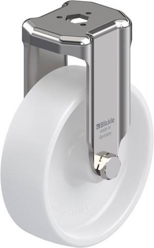 Blickle Bockrolle BKRXA-PO 101G aus Edelstahl und Kunststoff in Weiß mit 100 mm Rad-Durchmesser und 120 kg Tragfähigkeit - Bild 1