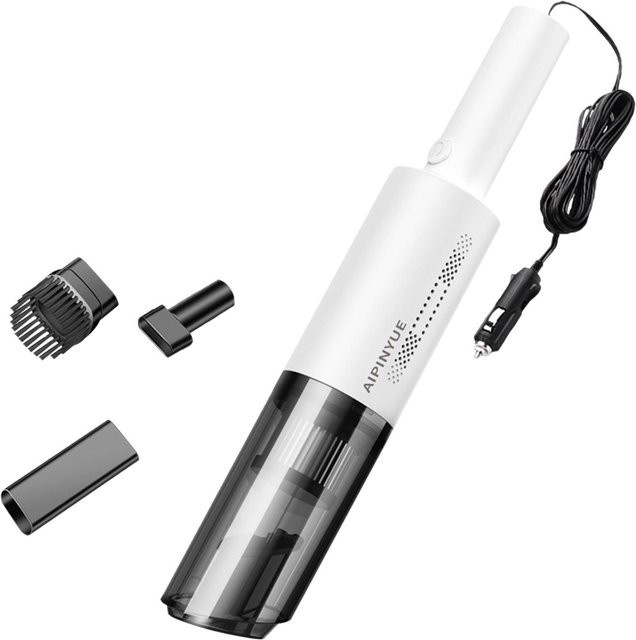 Elestagequipment Handstaubsauger mit 120 W Leistung und 6000 Pa Saugleistung, Mini-Auto-Staubsauger mit HEPA-Filter für Tierhaare in Weiß - Bild 1
