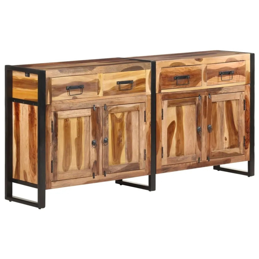 vidaXL Sideboard aus Akazien-Massivholz in Braun, B/T/H: 172 x 35 x 80 cm - Bild 2