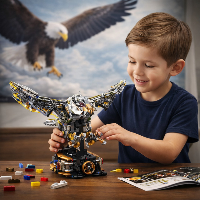 FUNXINEE Mechanisches Adler-Bausteinset, Tiermodell, 1168 Teile - Bild 1