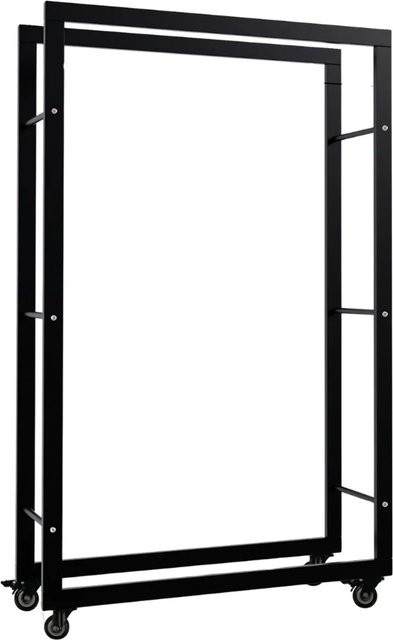 DELUKE Kaminholzregal SATLO aus Metall mit Rollen in Schwarz, B/T/H: 80 x 25 x 125 cm - Bild 1