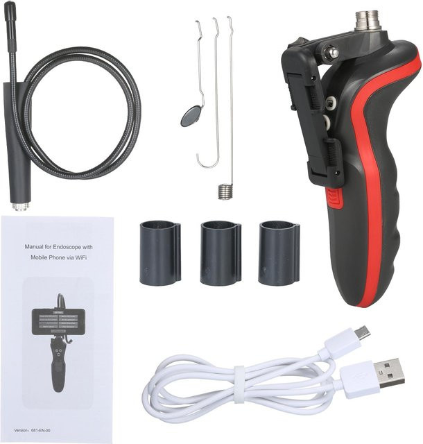 Honor Electronics WiFi Industrie-Endoskop 1080P HD Digitales Endoskop IP67 Wasserdichte Videoinspektionskamera schwarz - Bild 1