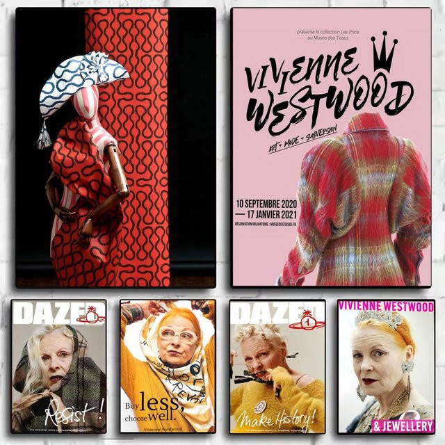 Art V_VivienneS Fashion W-Westwood Poster dekorative Wandkunst in Multicolor und Black, Wandbild Fotodruck für dein Zuhause, Wohnzimmer oder Flur, B/H: 20 x 20 cm - Bild 1
