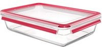 Emsa Clip & Close Glas-Frischhaltedose mit Deckel, 3,0 l, Transparent/Rot - Bild 1