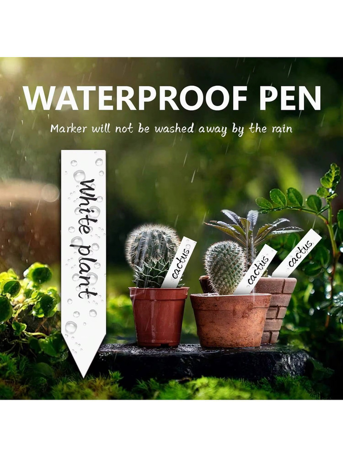 100 Stück Pflanzenetiketten aus Papier in Weiß zur Markierung und Identifikation für deinen Garten und Sukkulenten inklusive Marker - Bild 2