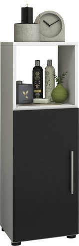 VCM Midischrank Flandu in Weiß und Schwarz, Breite: 31 cm, Höhe: 93 cm, Tiefe: 30 cm - Bild 1