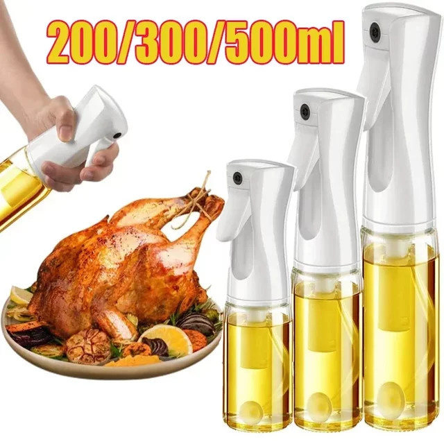Ölspray-Sprühflasche aus Glas in Schwarz für Küche, BBQ und Camping, rund - Bild 1