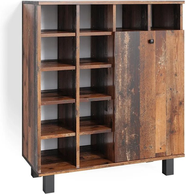 Vicco Wäscheschrank Fynn Badezimmerschrank mit Wäschekorb in Eiche Rustikal, Breite: 79 cm, Höhe: 92 cm, Tiefe: 34 cm - Bild 2