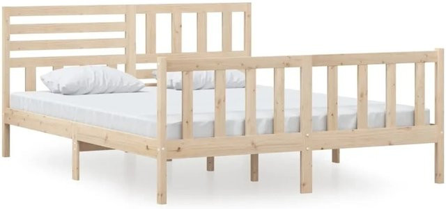 vidaXL Massivholzbett aus Kiefer in Rustikalem Design, B/T: 160 x 200 cm - Bild 1