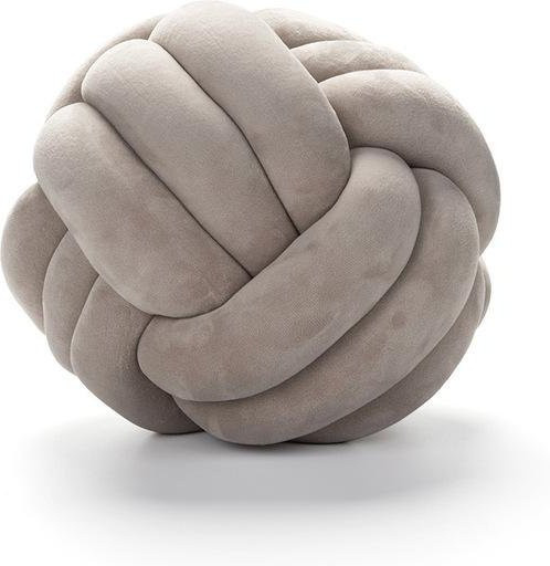 Handgewebtes Knotenball Kissen aus Baumwolle in Grau, Durchmesser: 22 cm - Bild 1
