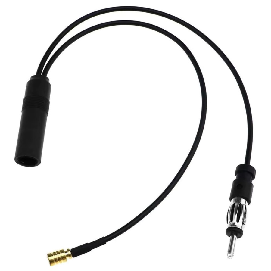 WYMECT Aktive DAB & FM / AM Autoradio-Antenne mit SMB-Anschluss, DIN-Splitter und Adapterkabel in Schwarz - Bild 2