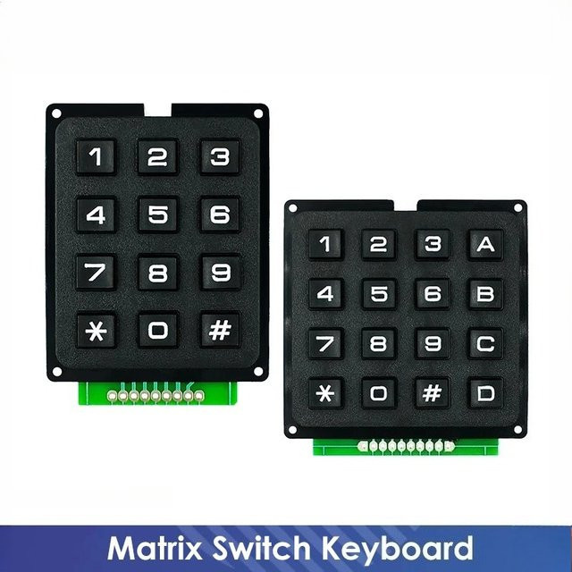 wishiot Matrix Schalter Tastatur Array Modul aus ABS Kunststoff in Schwarz für Arduino DIY Kit (3x4 oder 4x4 Tasten) - Bild 1