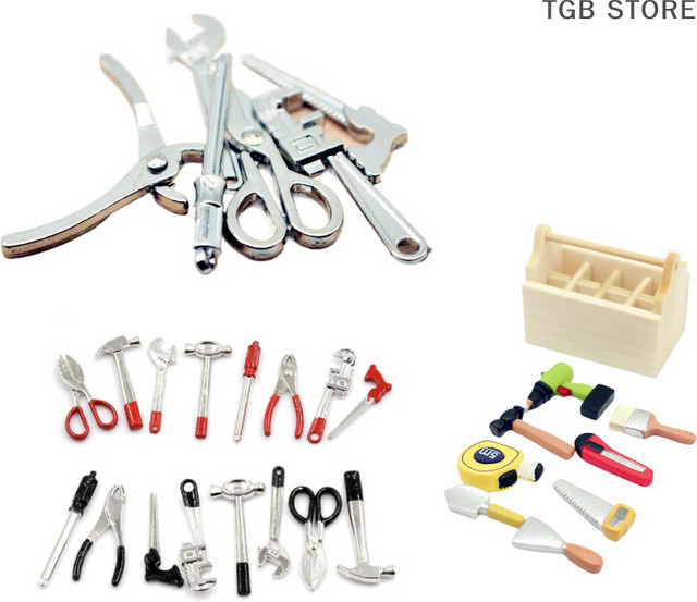 DIAPER&CORED Puppenhaus Mini Legierung Einstellbare Schlüssel Zangen Werkzeuge Set, Miniatur Reparatur Modell Szene Requisiten, 1-teiliges Set - Bild 1
