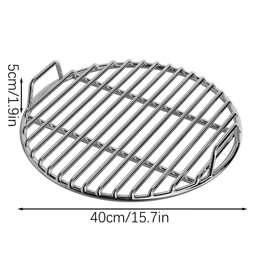 Aihogard Ersatz-Grillgitter aus Edelstahl in Silber, rund, Durchmesser: 40 cm - Bild 2
