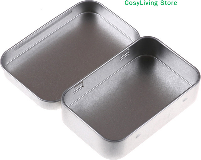 Metall Aufbewahrungsbox in Silber für Münzen, Süßigkeiten oder Schlüssel, B/T/H: 9,5 x 6,0 x 2,0 cm - Bild 1